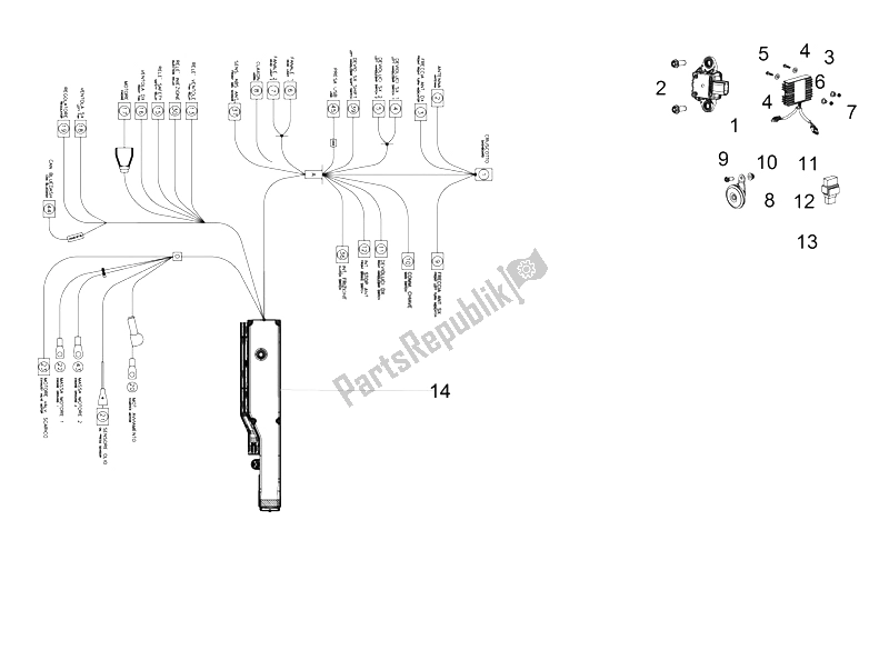 Todas las partes para Sistema Eléctrico Frontal de Aprilia RSV4 RR Europe 1000 2016