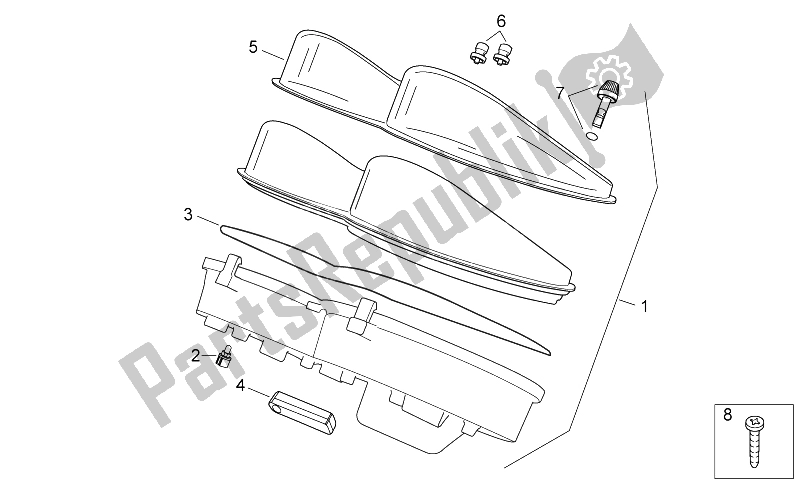 Todas as partes de Painel De Controle do Aprilia Atlantic 300 2010