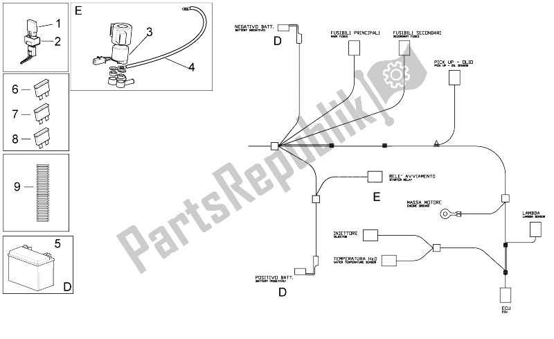 All parts for the Electrical System Ii of the Aprilia Sport City Cube 250 300 IE E3 2008