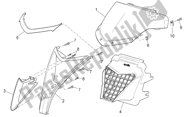 Toutes les pièces pour le Corps Avant Ii du Aprilia SR 50 H2O NEW IE Carb 2004