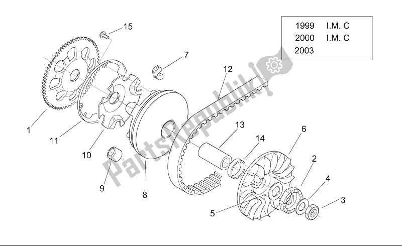 Tutte le parti per il Variatore Ii del Aprilia Mojito Custom 50 2T ENG Aprilia 1999