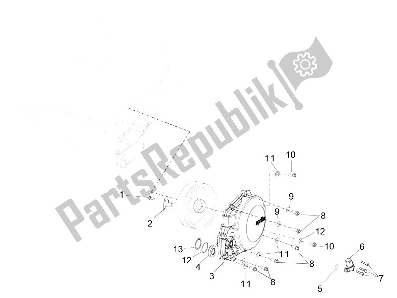 Alle onderdelen voor de Vliegwielkap van de Aprilia RSV4 RR Europe 1000 2016
