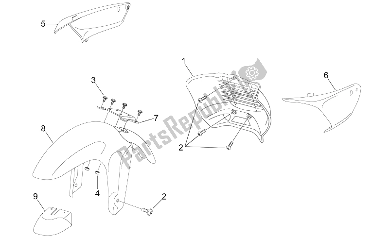 Tutte le parti per il Corpo Anteriore Ii del Aprilia RS 50 1996