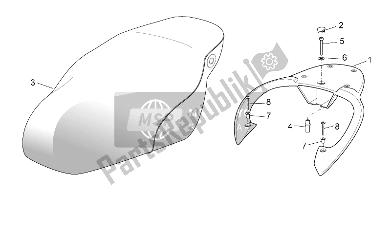 Todas las partes para Asiento - Portador de Aprilia Scarabeo 50 4T 4V NET 2010