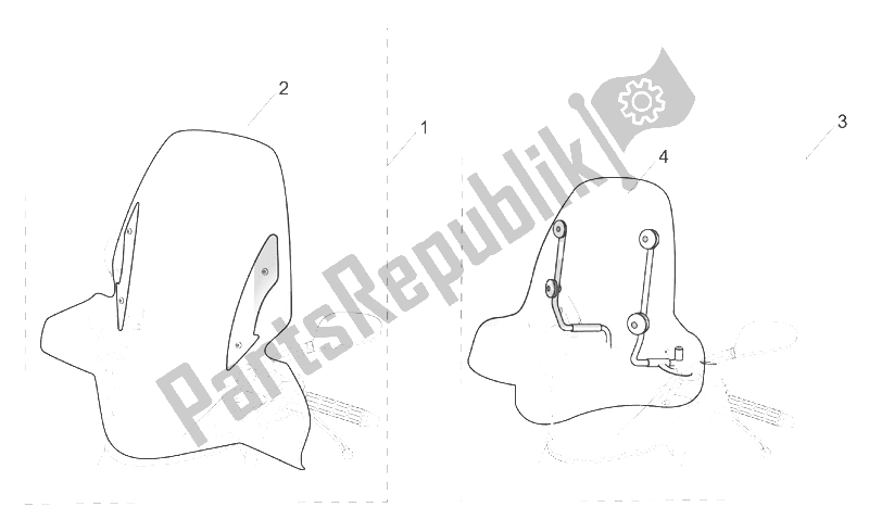 All parts for the Acc. - Windshields of the Aprilia SR 50 H2O IE Carb 2003