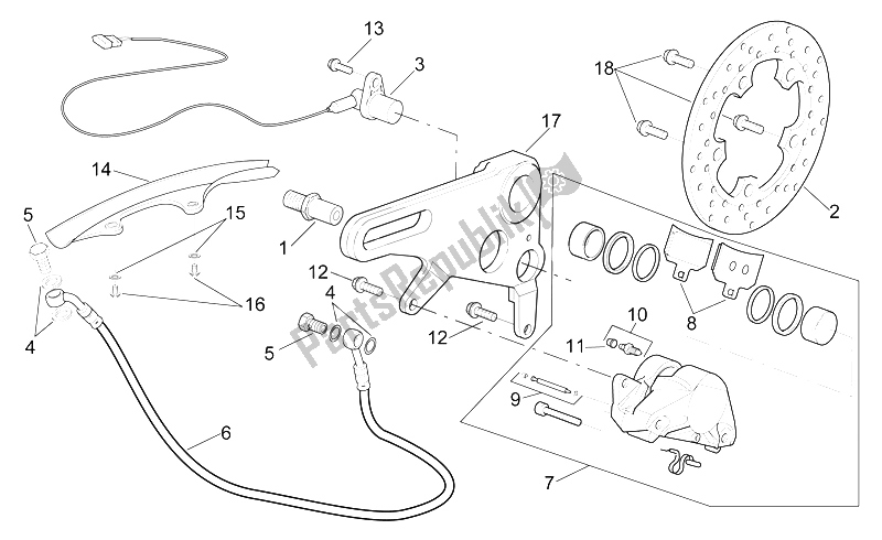 Alle Teile für das Bremssattel Hinten des Aprilia RSV Mille 1000 1998