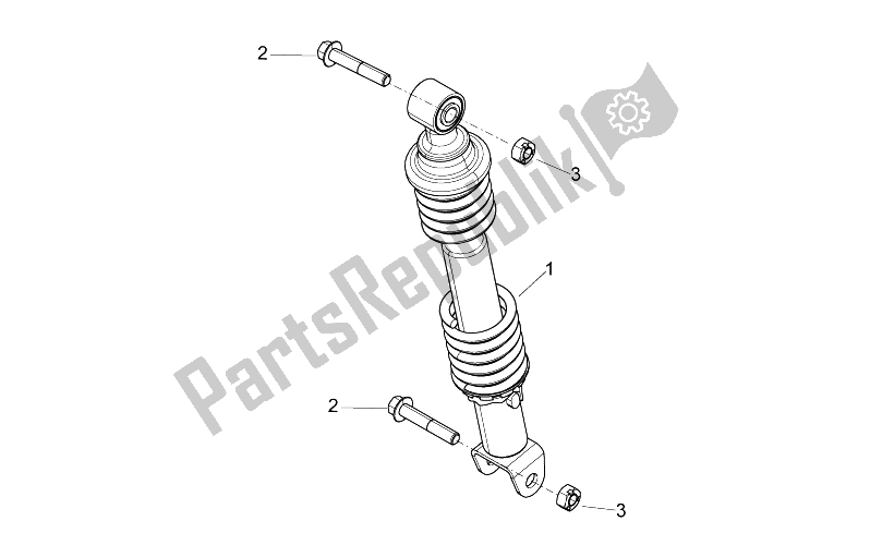 All parts for the Rear Shock Absorber of the Aprilia Sport City ONE 50 2T 2V E3 2008