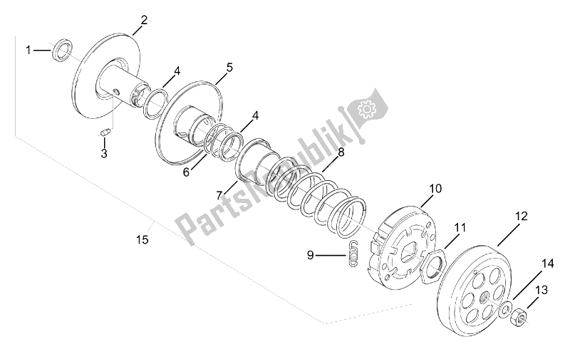 All parts for the Clutch of the Aprilia Amico 50 1996