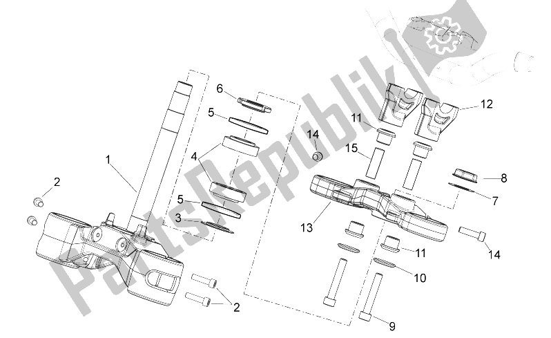 All parts for the Steering of the Aprilia Shiver 750 2007