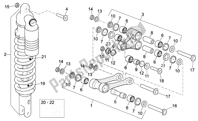 Toutes les pièces pour le Amortisseur Arrière du Aprilia MXV 450 Cross 2008