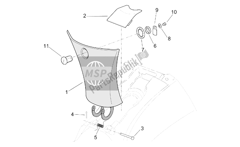 Tutte le parti per il Corpo Centrale - Tunnel del Aprilia Leonardo 250 ENG Yamaha 1999