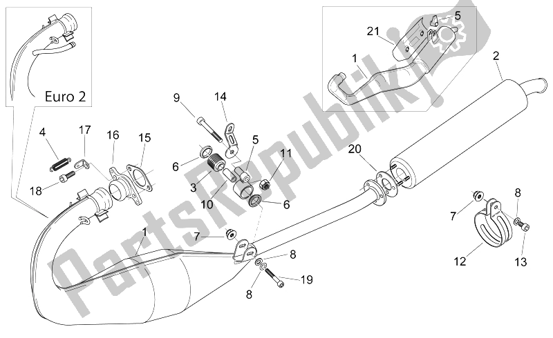 Toutes les pièces pour le Unité D'échappement du Aprilia RS 125 1999