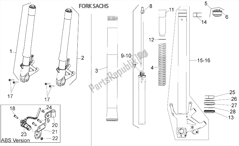 Toutes les pièces pour le Fourche Avant Iii du Aprilia NA 850 Mana 2007