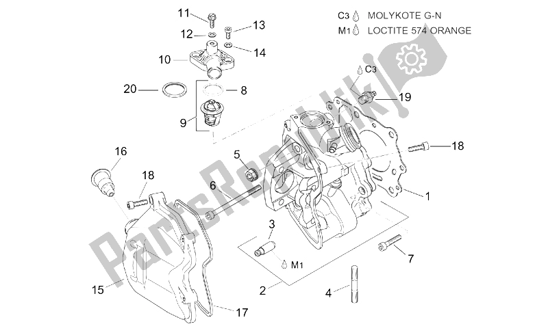 Todas las partes para Cabeza De Cilindro de Aprilia Leonardo 125 150 1999