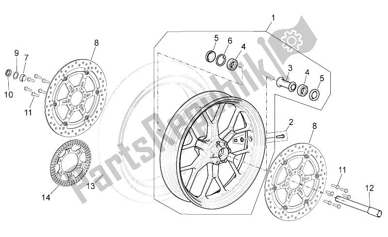 Tutte le parti per il Ruota Anteriore del Aprilia NA 850 Mana GT 2009