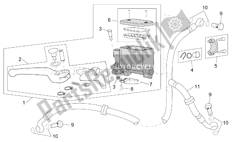 Alle Teile für das Vorderer Hauptzylinder des Aprilia RST 1000 Futura 2001