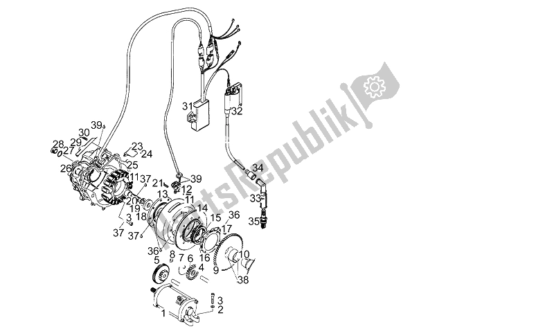 Todas as partes de Cdi Magneto Assy N> S do Aprilia Pegaso 650 1992