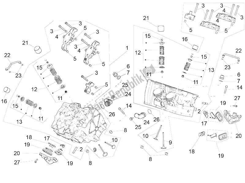 Alle onderdelen voor de Zylinderkopf - Ventiel van de Aprilia RSV4 RR 1000 2015