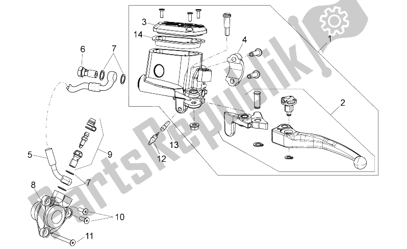 Alle Teile für das Kupplungspumpe des Aprilia Shiver 750 GT 2009