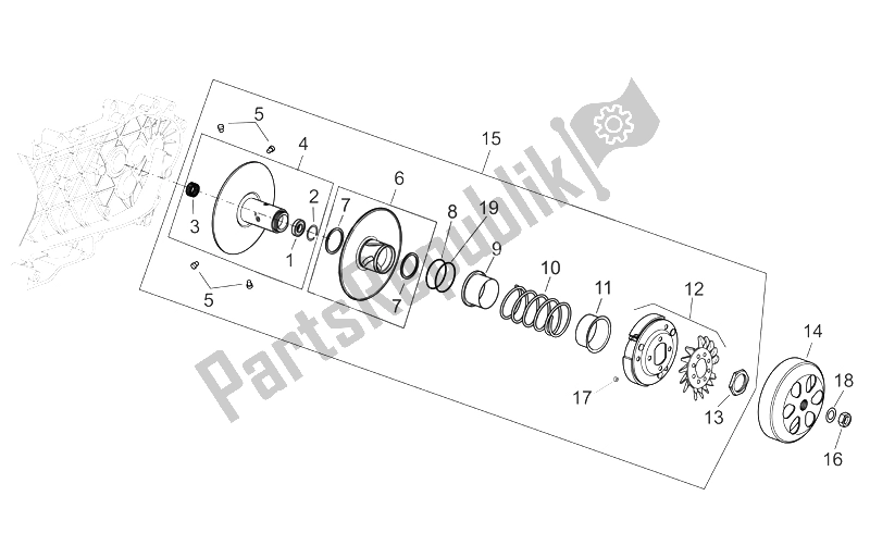 Toutes les pièces pour le Embrayage du Aprilia Scarabeo 250 Light E3 2006