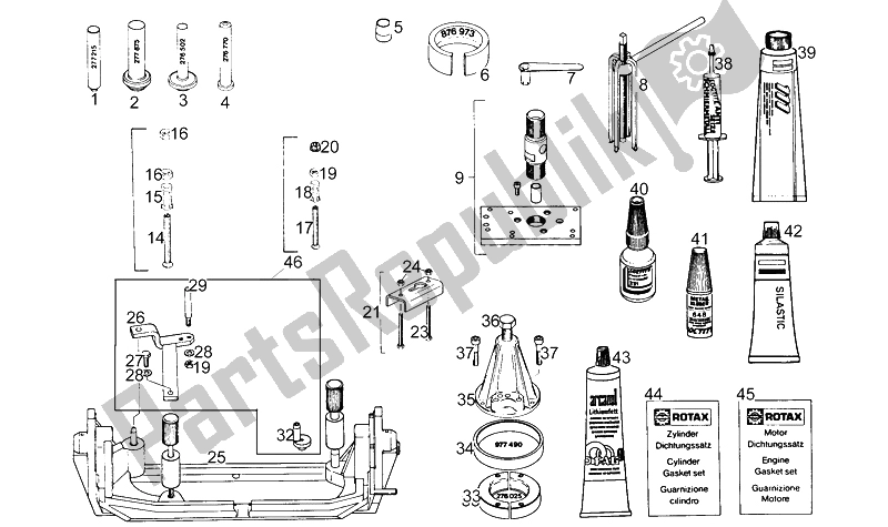 Alle onderdelen voor de Speciaal Gereedschap van de Aprilia RS 125 1995