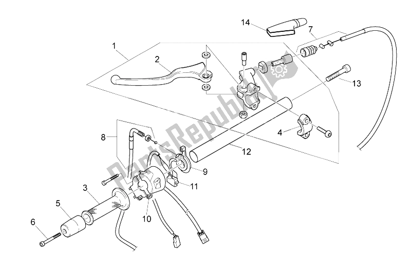 Todas as partes de Lh Controles do Aprilia RS 125 2006