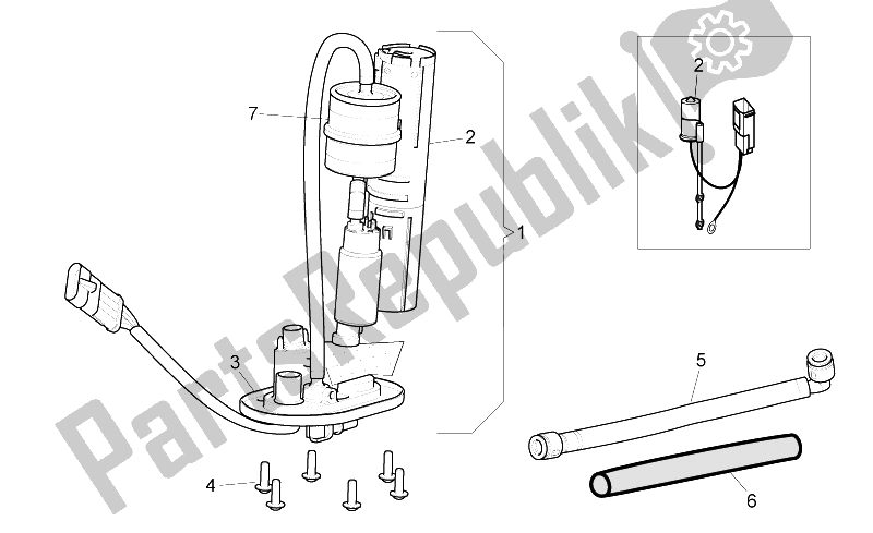 Toutes les pièces pour le Pompe à Essence Cpl. Du Aprilia Pegaso Strada Trail 650 IE 2005