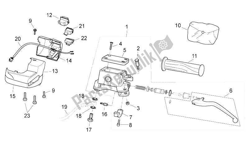 All parts for the Lh Controls of the Aprilia Atlantic 125 E3 2010