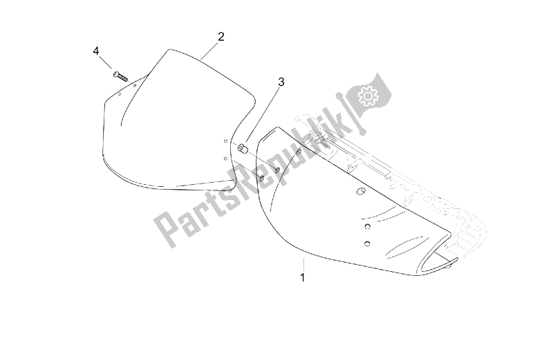 Todas las partes para Cuerpo Frontal - Carenado Frontal de Aprilia Leonardo 125 150 1999