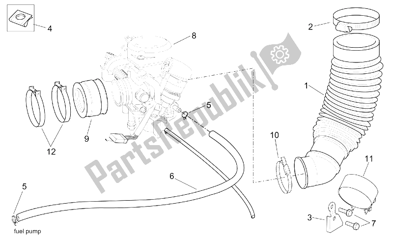 Toutes les pièces pour le Carburateur I du Aprilia Scarabeo 125 150 200 ENG Rotax 1999