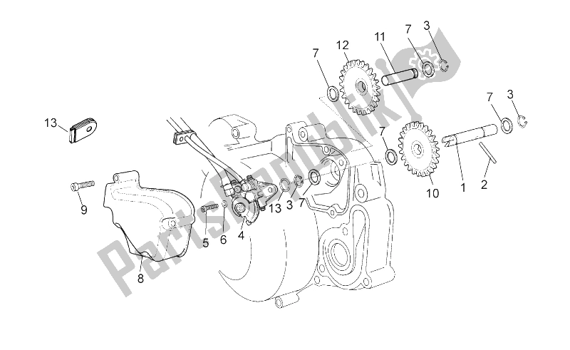 All parts for the Oil Pump of the Aprilia RS 50 2006