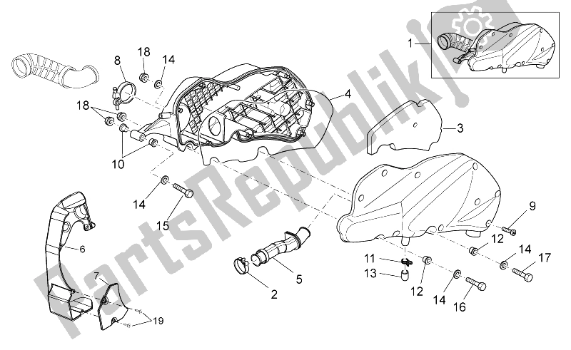 Toutes les pièces pour le Boite D'air du Aprilia Atlantic 125 E3 2010