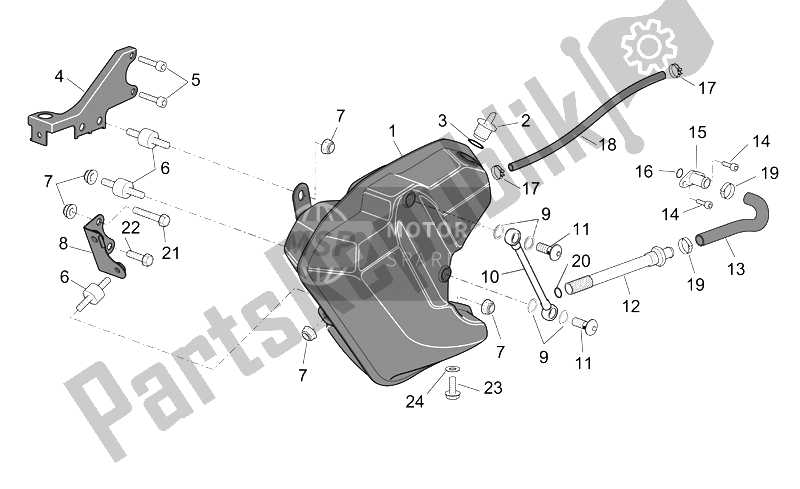 All parts for the Oil Tank of the Aprilia ETV 1000 Capo Nord 2004