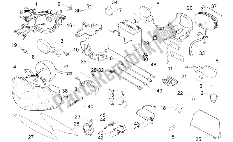 Toutes les pièces pour le Système électrique du Aprilia RS 125 ENG 123 CC 1996