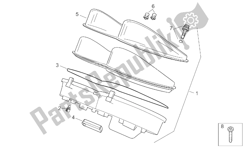Alle onderdelen voor de Dashboard van de Aprilia Atlantic 125 200 250 2003