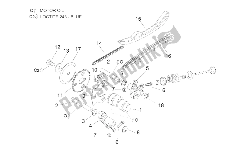 Todas las partes para Control De Válvula de Aprilia Leonardo 125 150 1999