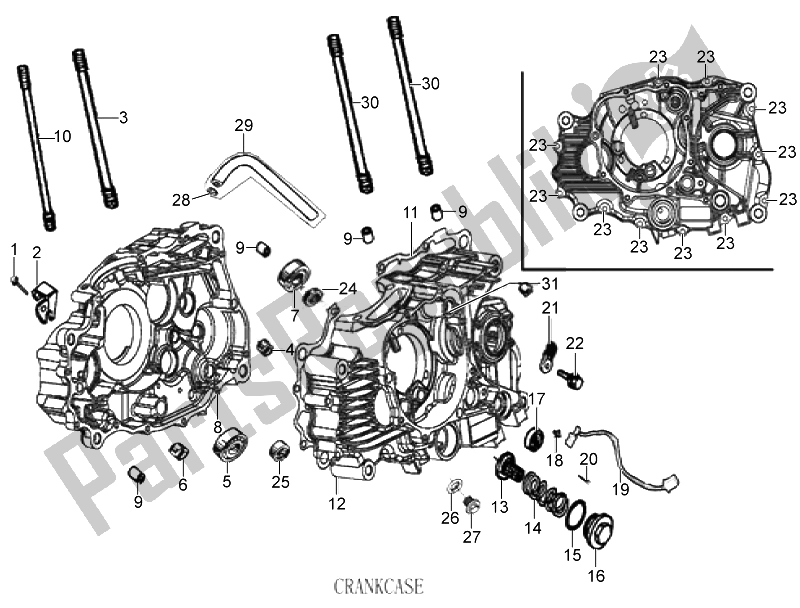 Todas as partes de Bloco Do Motor do Aprilia ETX 150 2014