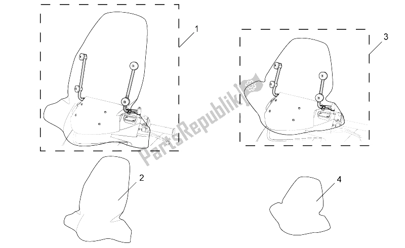 All parts for the Acc. - Windshields of the Aprilia Sport City 125 200 E2 2004