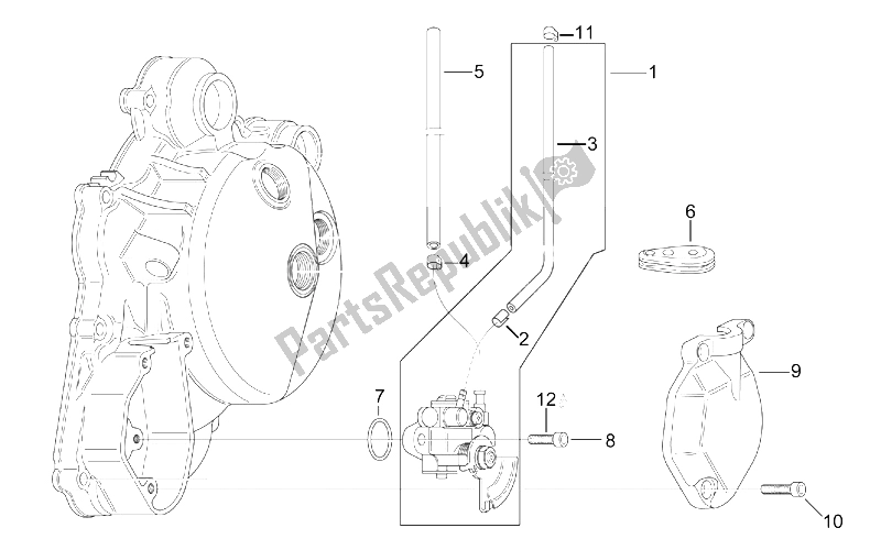 All parts for the Oil Pump of the Aprilia MX 125 Supermotard 2004