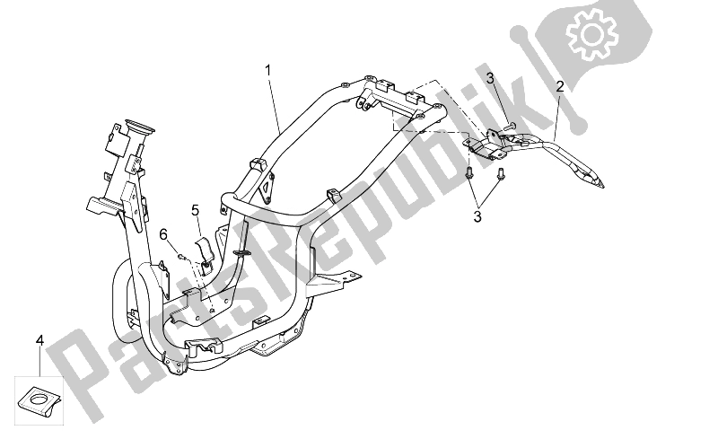 All parts for the Frame of the Aprilia Scarabeo 125 200 I E Light 2011