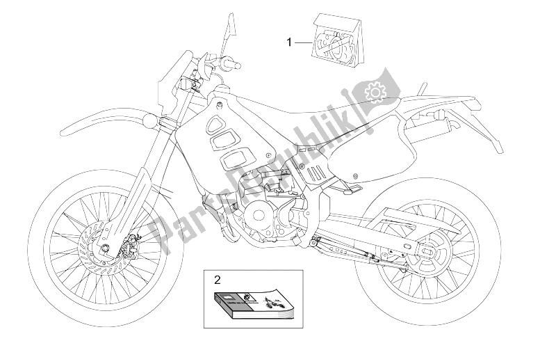 Alle onderdelen voor de Sticker En Gebruikershandboeken van de Aprilia MX 50 2002