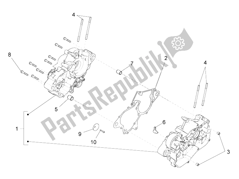 Alle Teile für das Kurbelgehäuse I des Aprilia RS4 50 2T 2014