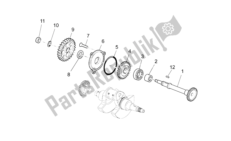 All parts for the Transmission Shaft of the Aprilia RXV 450 550 Street Legal 2009