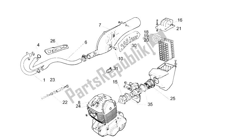 All parts for the Exhaust Unit of the Aprilia Pegaso 600 1990