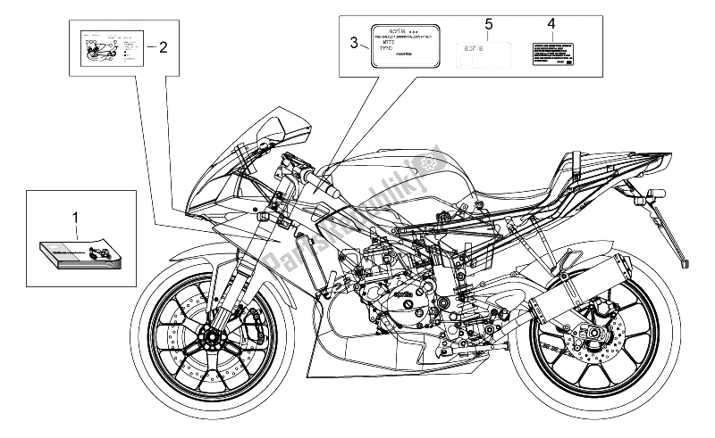 All parts for the Plate Set And Handbook of the Aprilia RS 125 2006