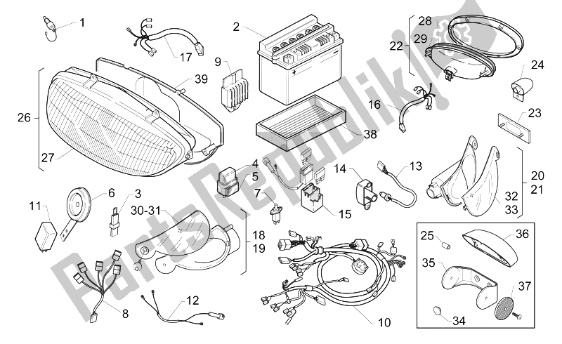 All parts for the Electrical System of the Aprilia Gulliver 50 AIR 1995