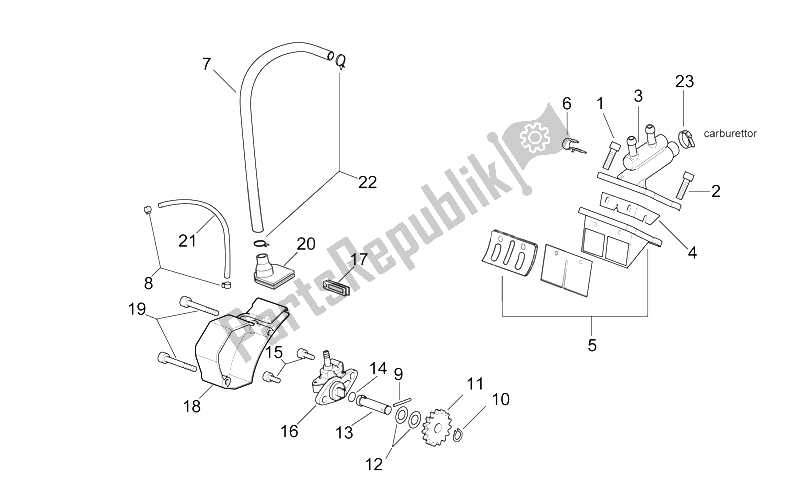 Wszystkie części do Pompa Oleju - Kolektor Aprilia RS 50 1999