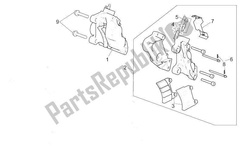 Toutes les pièces pour le étrier De Frein Avant du Aprilia SL 1000 Falco 2000