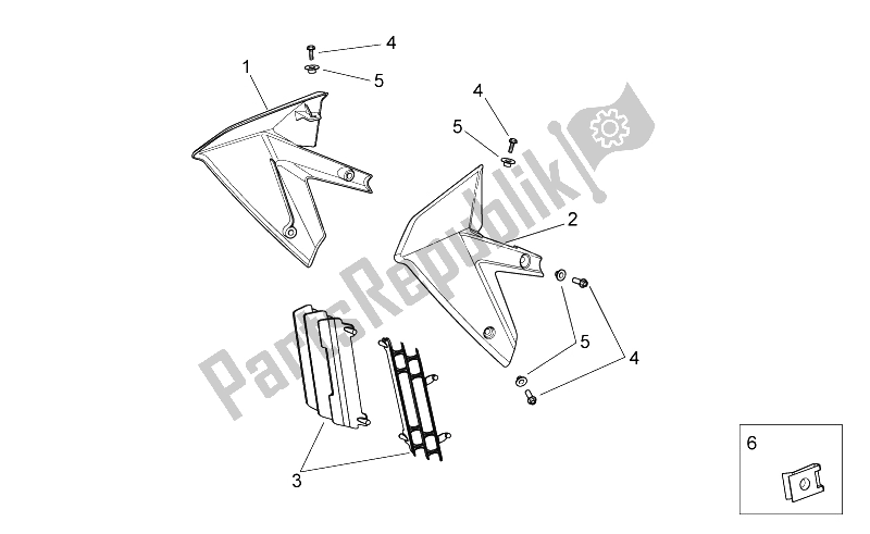 Wszystkie części do Przedni Korpus Ii Aprilia RXV 450 550 2009