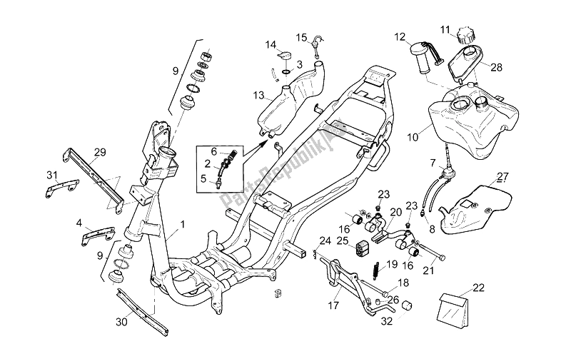 All parts for the Frame of the Aprilia SR Viper 50 1993